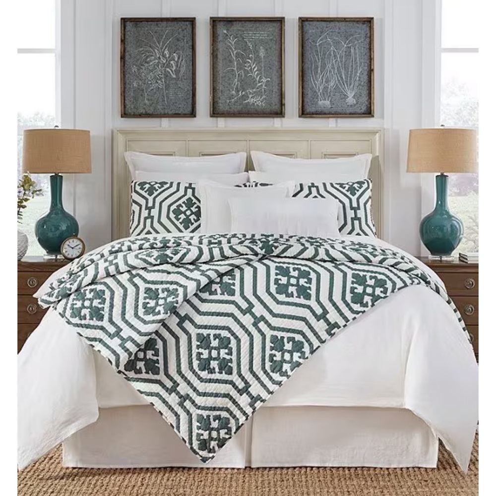Southern Living Kendra Geometric Rotary Print Cotton Voile Quilt Mini Set